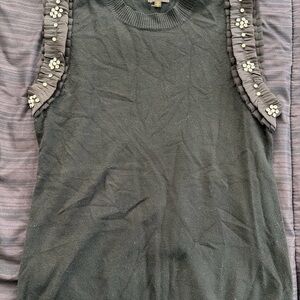 Embellished Black Women's Muscle Tee